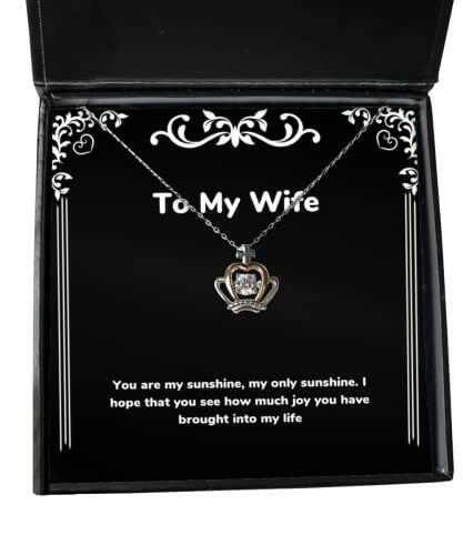 you are my sunshine my only sunshine i hope that you see wife crown pendant necklace motivational wife gifts jewelry for wife funny crown pendant necklace gift ideas funny crown pendant