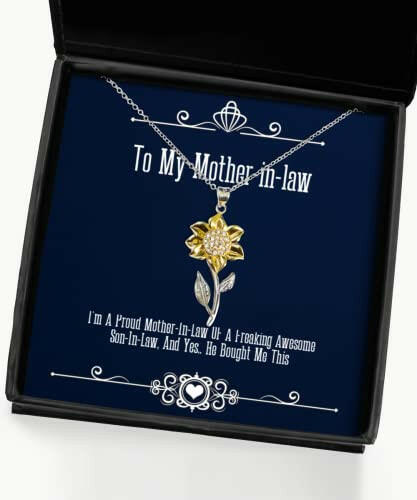 im a proud mother in law of a freaking awesome son in law and sunflower pendant necklace mother in law useful gifts for mother in law