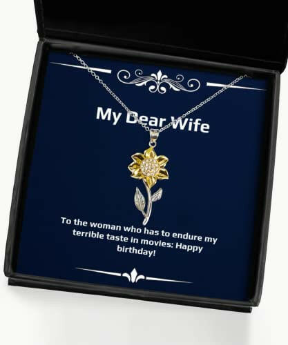 unique wife sunflower pendant necklace to the woman who has to endure my terrible reusable gifts for wife gift ideas for him gift ideas for her gift ideas for kids gift ideas