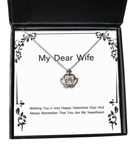 wishing you a very happy valentines day and always remember crown pendant necklace wife present from husband best jewelry for wife