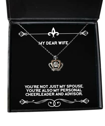 special wife gifts youre not just my spouse youre also my personal cheerleader and wife crown pendant necklace from husband gift ideas for husband best gifts for husband unique gifts for
