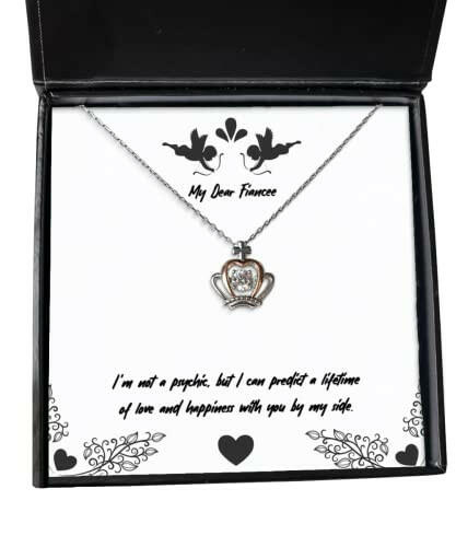 im not a psychic but i can predict a lifetime of love fiancee crown pendant necklace beautiful fiancee gifts jewelry for gifts for her gifts for him gifts for kids gifts for teens gifts
