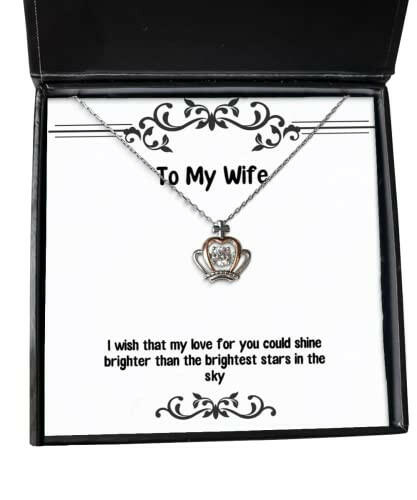 i wish that my love for you could shine brighter than the brightest crown pendant necklace wife present from husband nice jewelry for wife