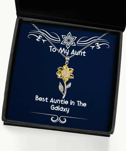 sarcastic aunt gifts best auntie in the galaxy christmas sunflower pendant necklace for aunt