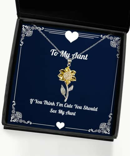 love aunt sunflower pendant necklace if you think im cute you should see my aunt present for fancy gifts from