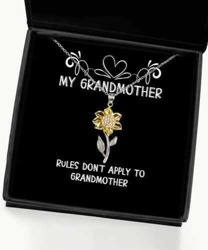 rules dont apply to grandmother sunflower pendant necklace grandmother unique gifts for grandmother