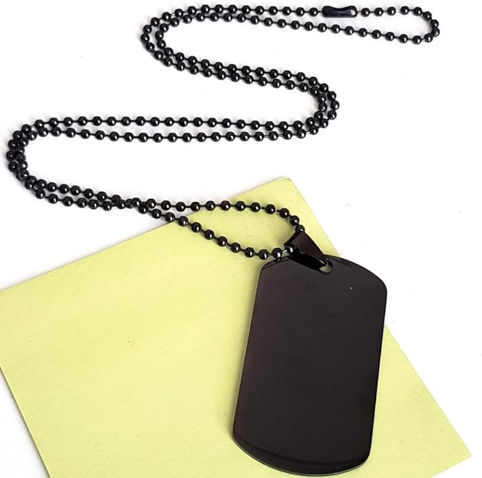black dog tag necklace