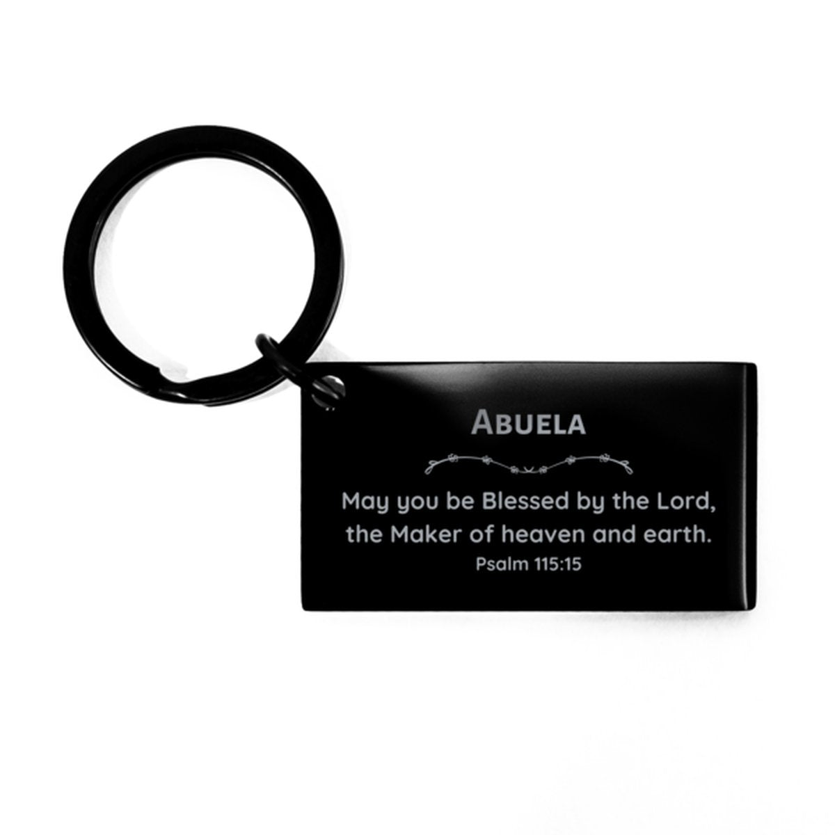 abuela keychain may you be blessed by the lord the maker of heaven and earth inspirational gift for grandmother birthday christmas holidays unique engraved key ring for abuela