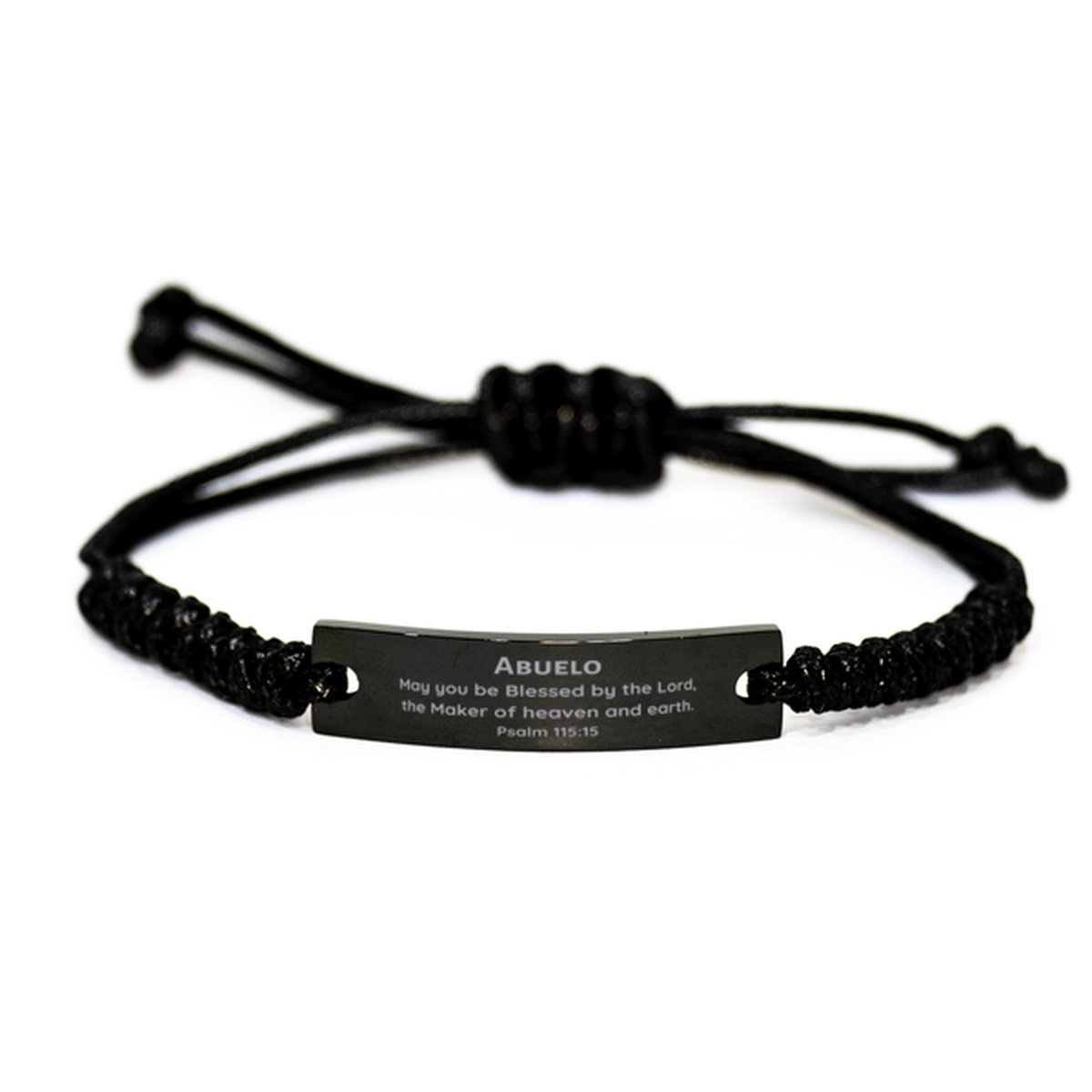 abuelo black rope bracelet blessed by the lord engraved inspirational gift for grandfather birthday veterans day