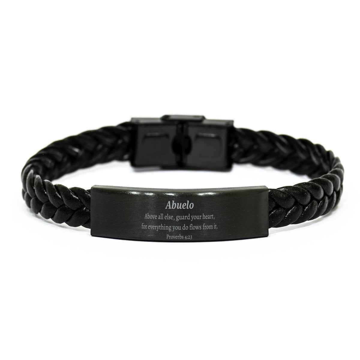 abuelo proverbs 4 23 leather braided bracelet inspirational quote for birthday christmas and graduation gifts unique jewelry for confidence and hope