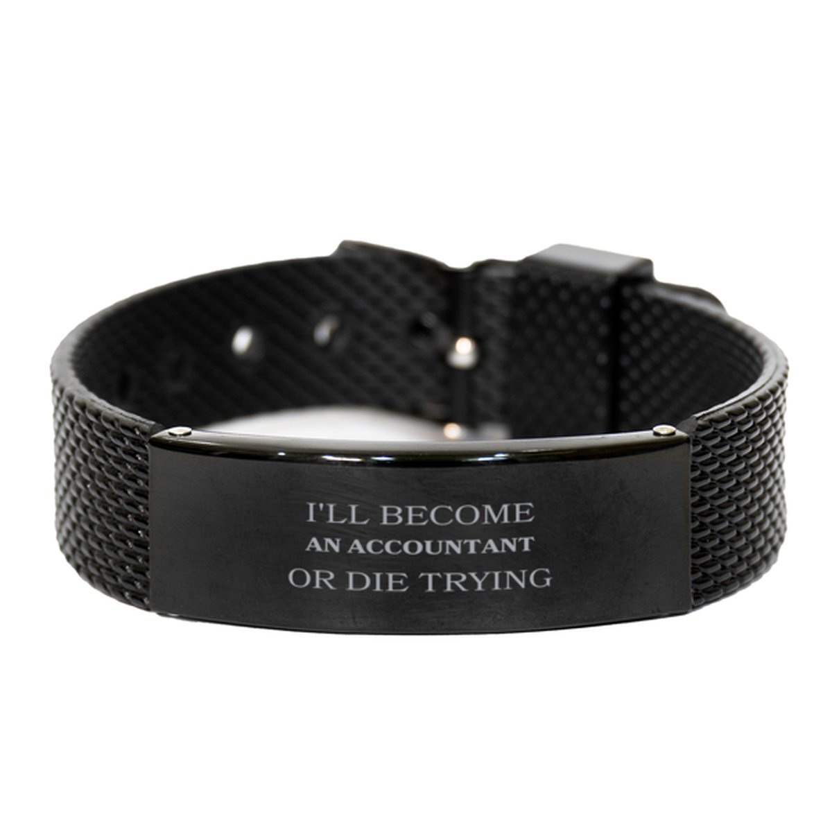 accountant black shark mesh bracelet engraved confidence for graduation and holidays
