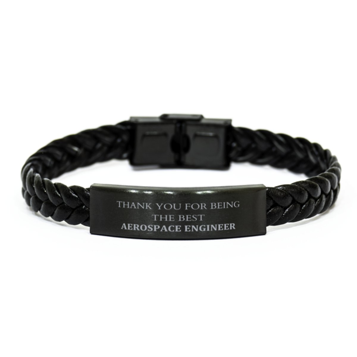 aerospace engineer engraved braided leather bracelet thank you gift for graduation or birthday confidence booster