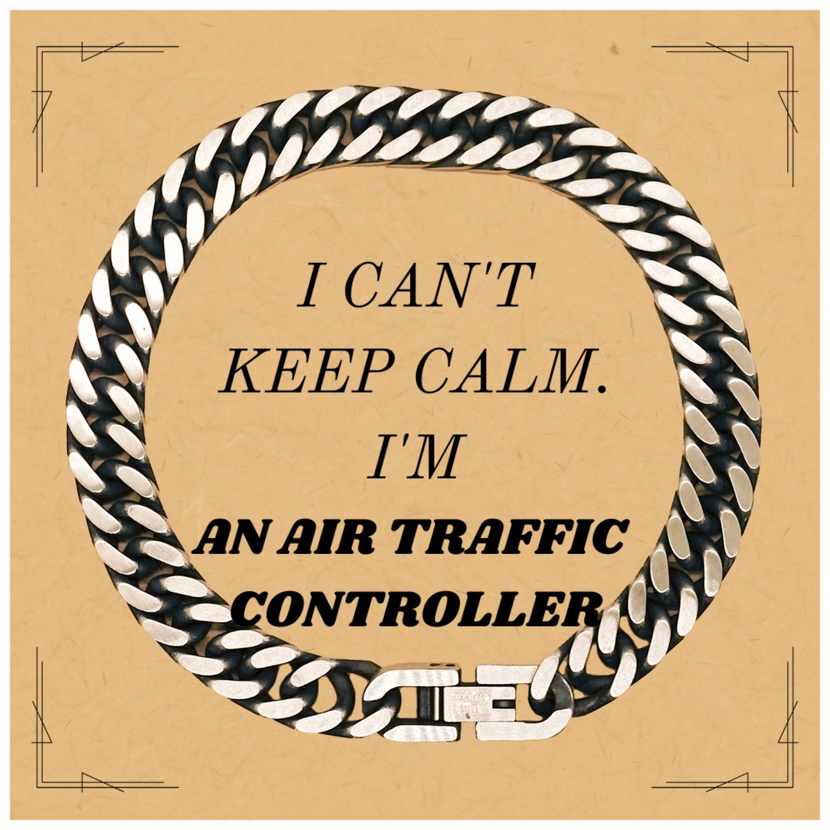 Air Traffic Controller Cuban Link Chain Bracelet - I Cant Keep Calm, Air Traffic Controller - Unique Gift for Birthday, Graduation, and Christmas - amangnyshop
