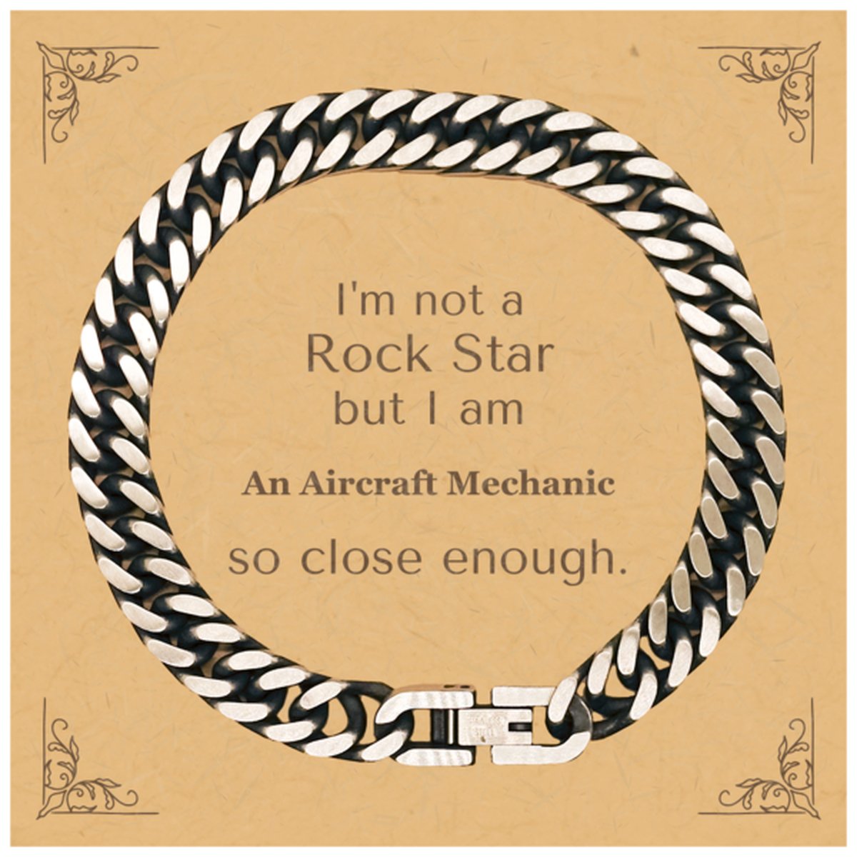 aircraft mechanic cuban link chain bracelet im not a rockstar but i am so close enough perfect gift for birthday christmas and graduation