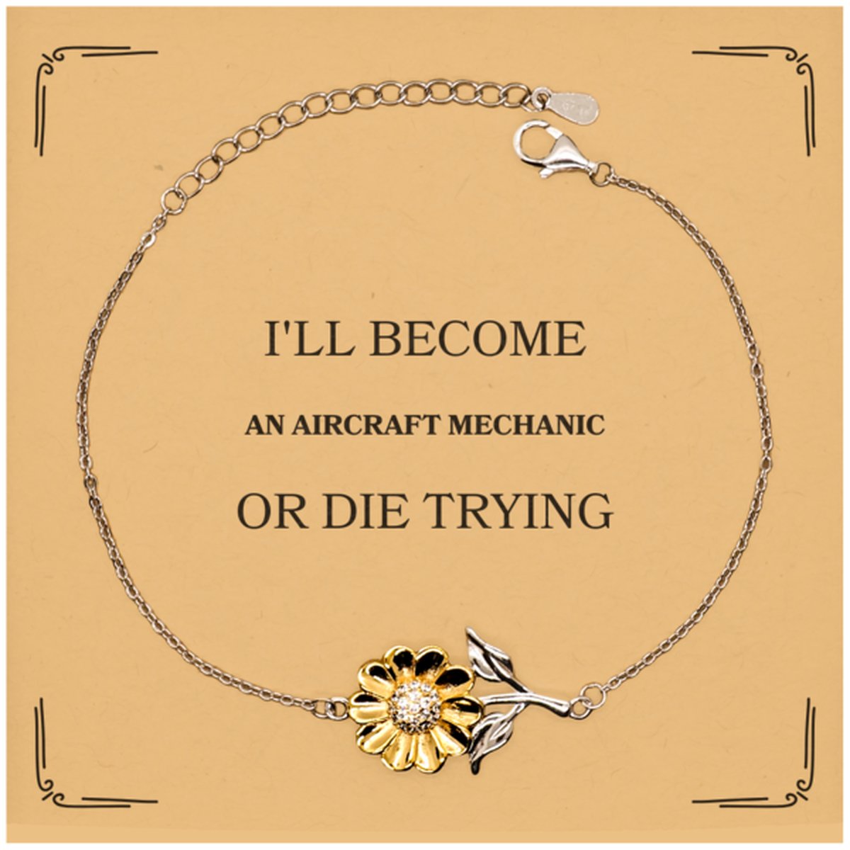 aircraft mechanic engraved sunflower bracelet ill become aircraft mechanic or die trying inspirational gift for graduation and birthday
