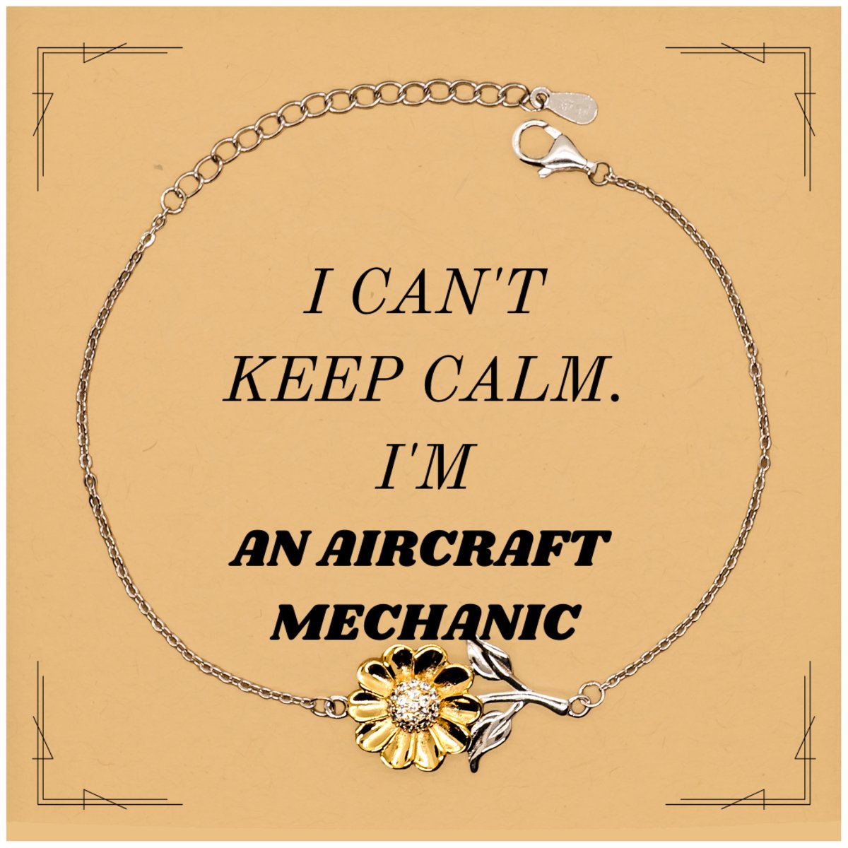 aircraft mechanic sunflower bracelet handmade engraved confidence gift for birthday graduation