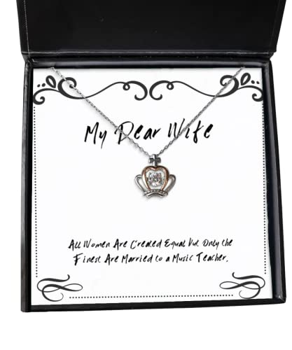 all women are created equal but only the finest are married to a music wife crown pendant necklace inspire wife jewelry for wife