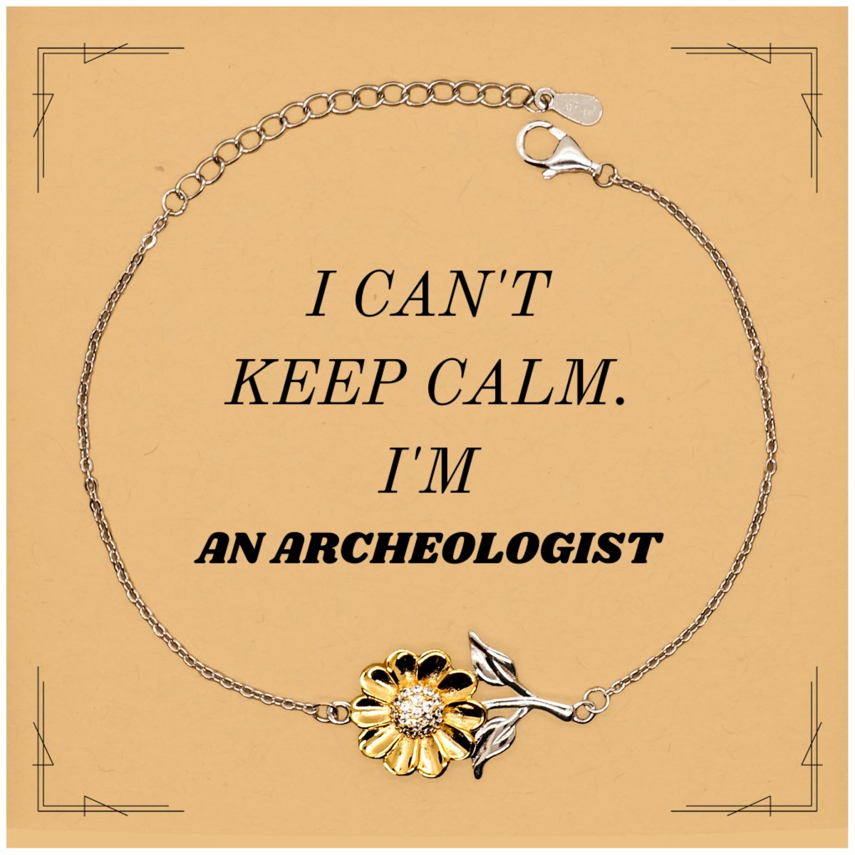 archeologist sunflower bracelet unique engraved gift for her graduation birthday christmas i cant keep calm
