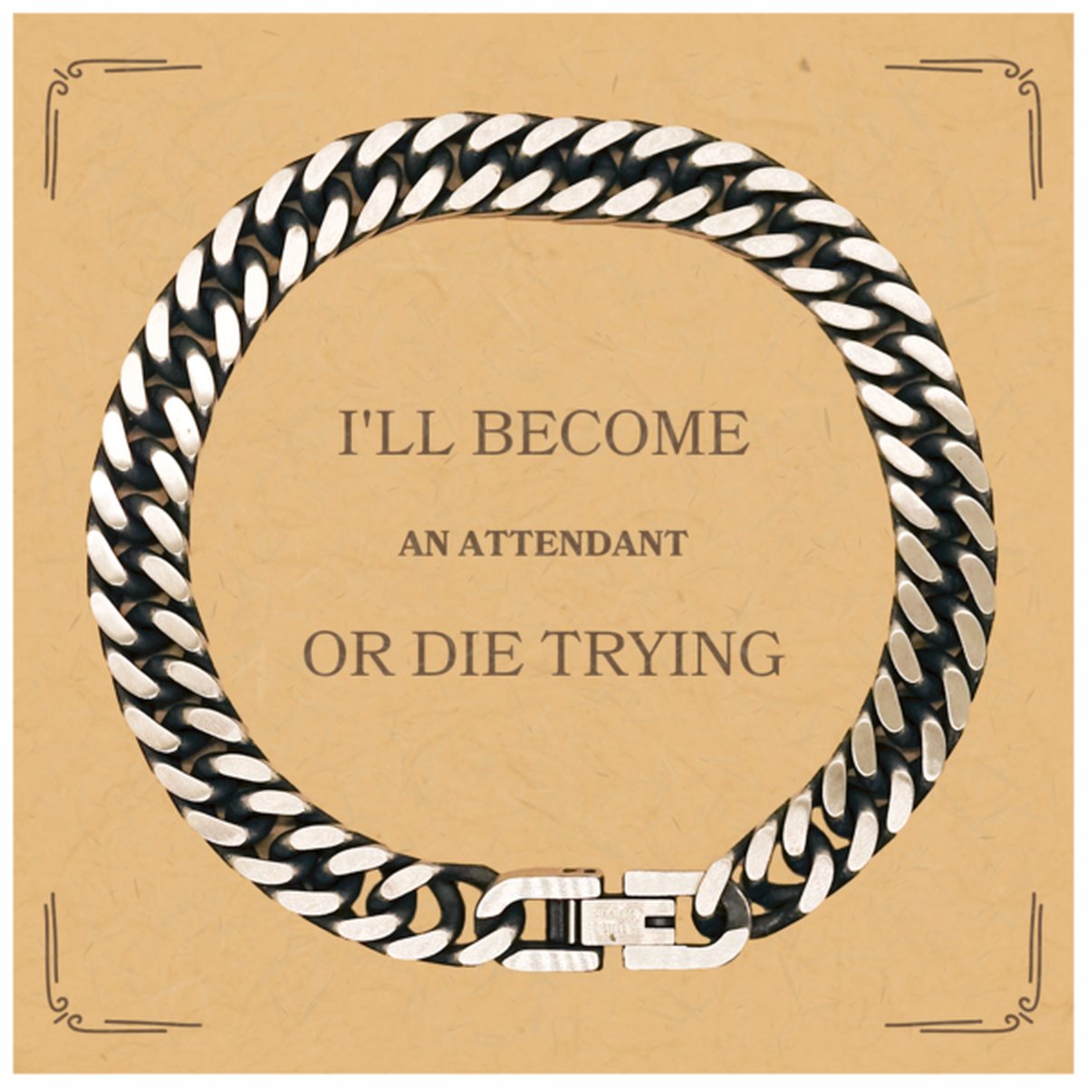 attendant cuban link chain bracelet engraved confidence for graduation and christmas gifts
