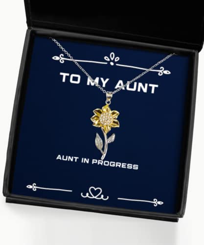 aunt gifts for aunt in progress fun aunt sunflower pendant necklace from