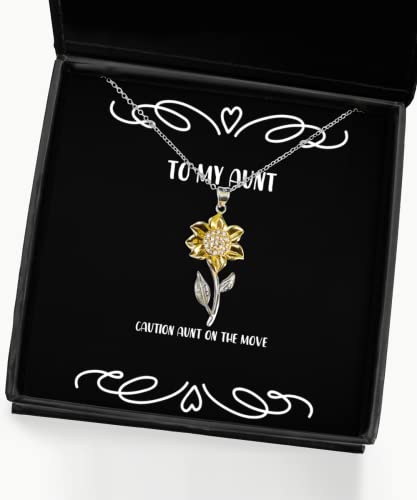 aunt gifts for caution aunt on the move best aunt sunflower pendant necklace from