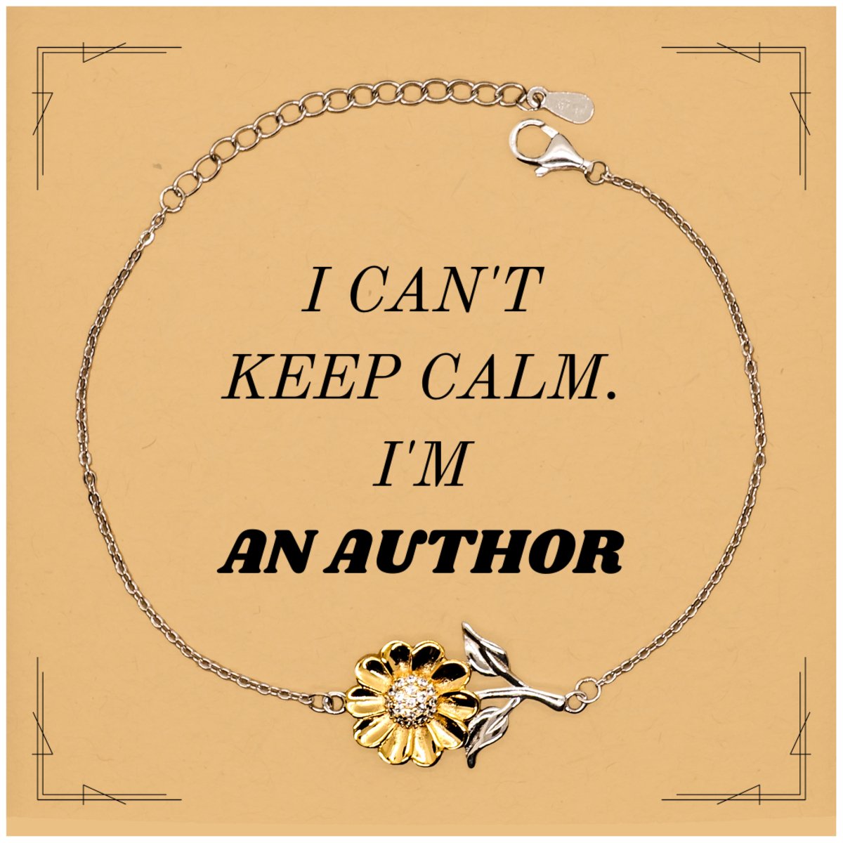 author sunflower bracelet unique engraved accessory for writers christmas and birthday gift with inspirational quote to boost confidence and creativity