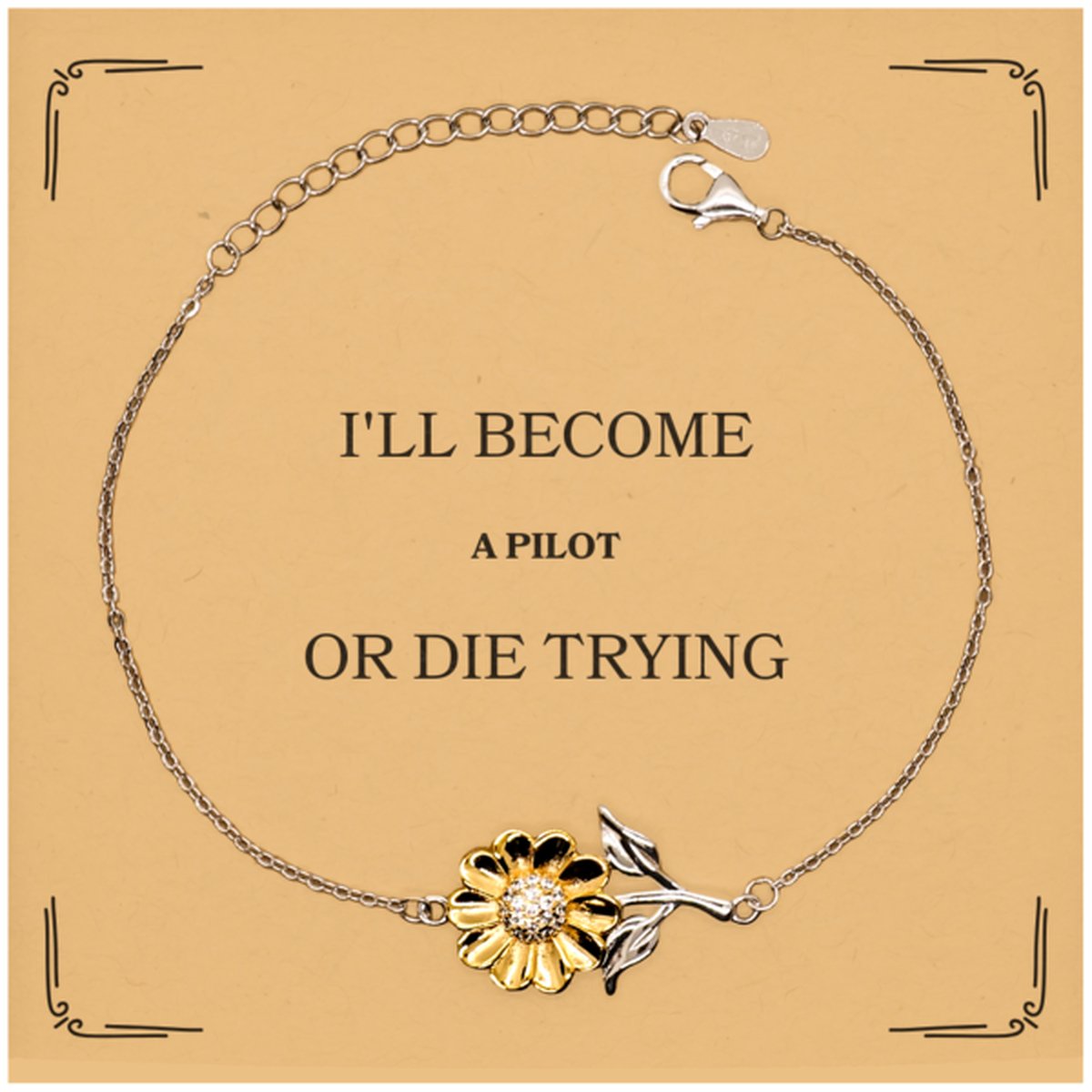 aviator sunflower bracelet ill become pilot or die trying inspirational graduation gift for aviation enthusiasts and pilots with hope and confidence