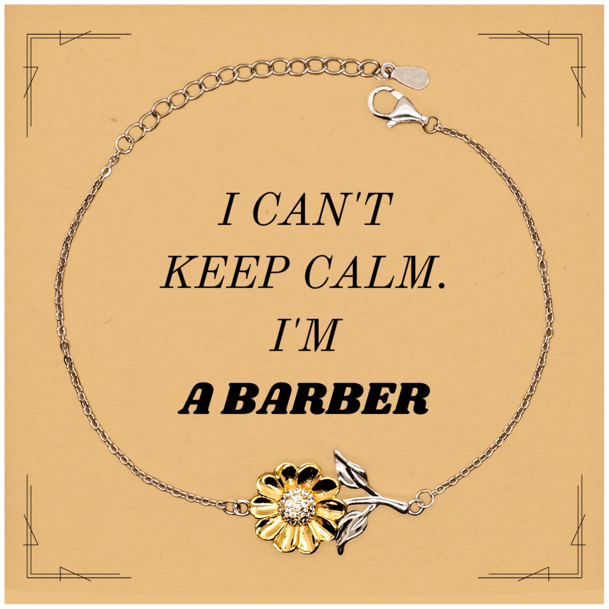 barber sunflower bracelet i cant keep calm faith confidence gift for men and women