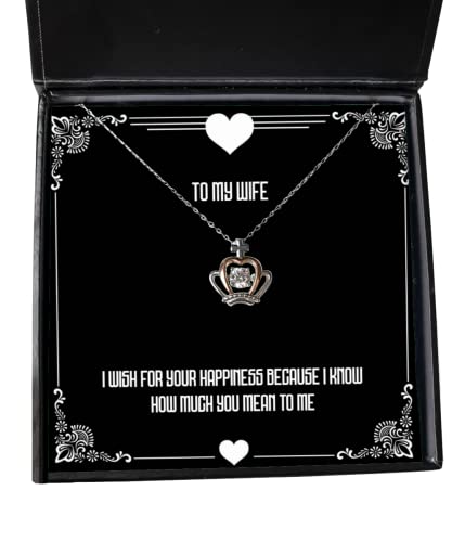 beautiful wife crown pendant necklace i wish for your happiness because i know how for wife present from husband jewelry for wife