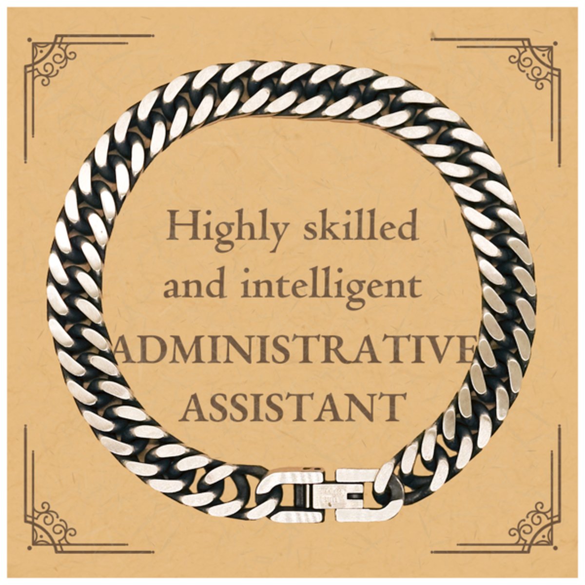best administrative assistant gifts highly skilled and intelligent appreciation birthday cuban link chain bracelet for administrative assistant men women friends coworkers