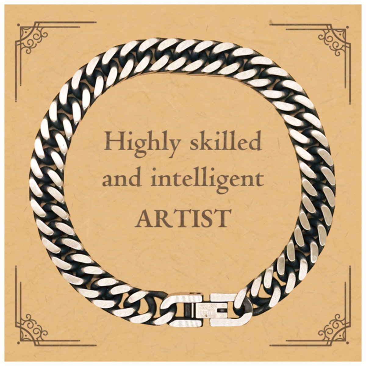 best artist gifts highly skilled and intelligent appreciation birthday cuban link chain bracelet for artist men women friends coworkers