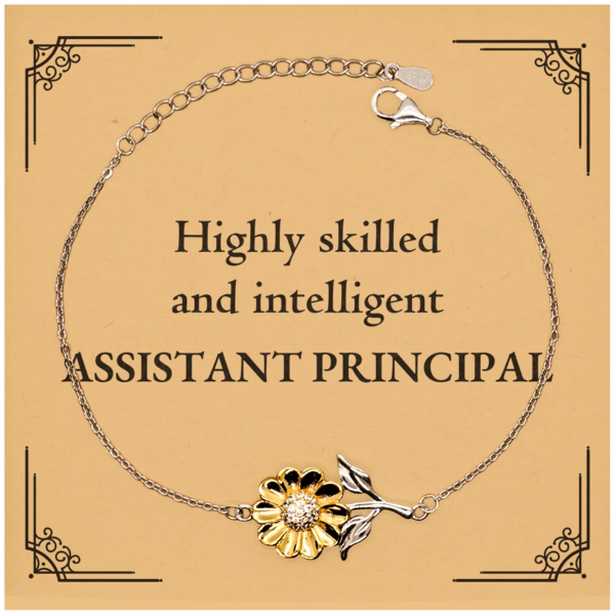 best assistant principal gifts highly skilled and intelligent appreciation birthday sunflower bracelet for assistant principal men women friends coworkers