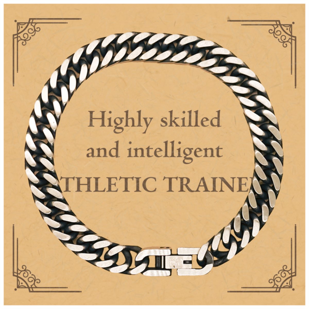 best athletic trainer gifts highly skilled and intelligent appreciation birthday cuban link chain bracelet for athletic trainer men women friends coworkers