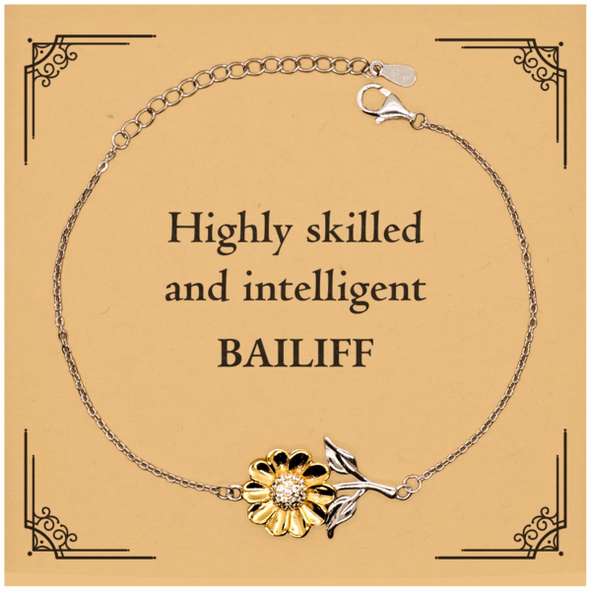 best bailiff gifts highly skilled and intelligent appreciation birthday sunflower bracelet for bailiff men women friends coworkers
