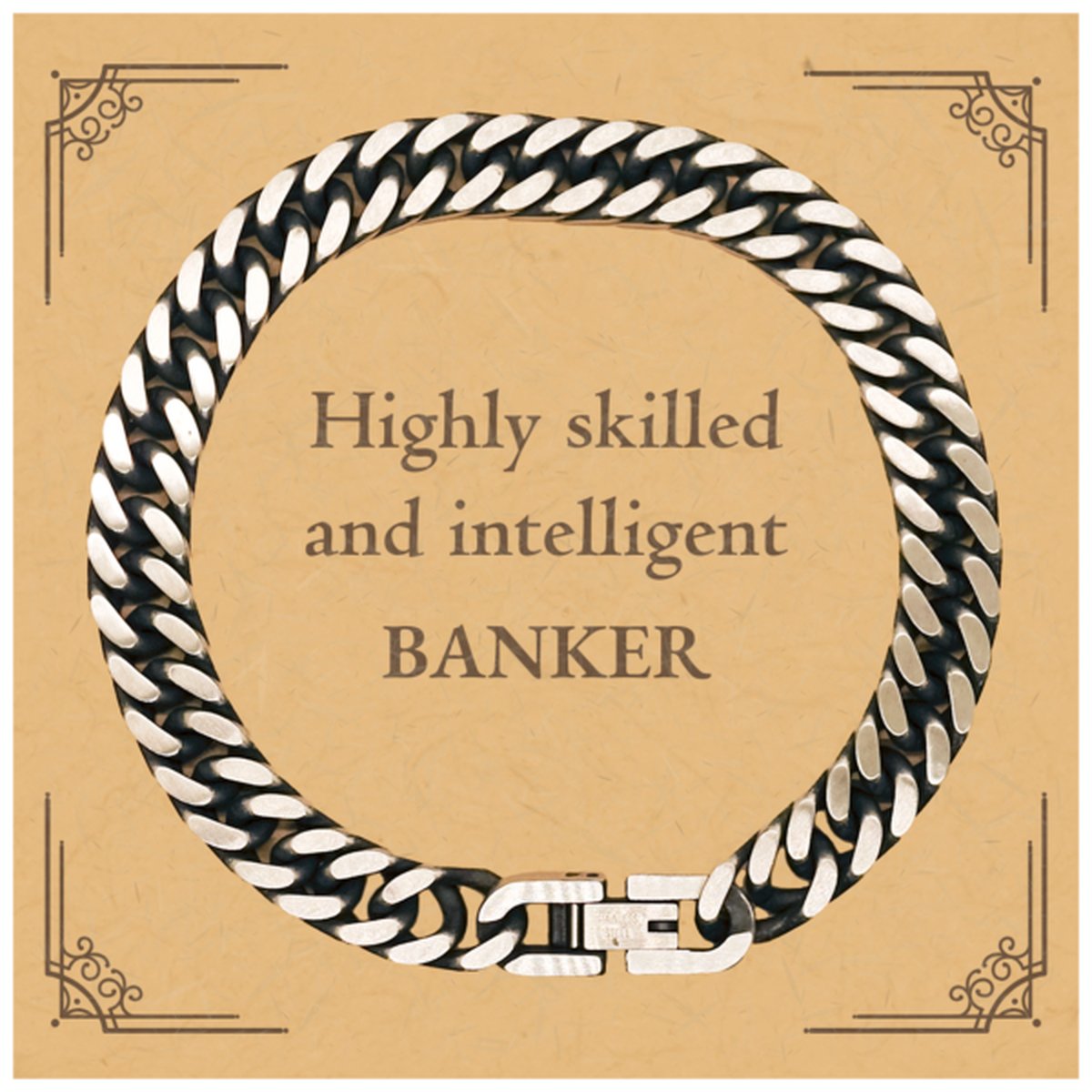 best banker gifts highly skilled and intelligent appreciation birthday cuban link chain bracelet for banker men women friends coworkers