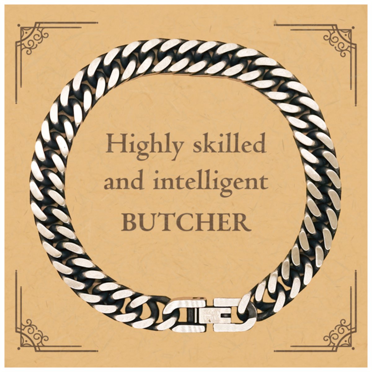 best butcher gifts highly skilled and intelligent appreciation birthday cuban link chain bracelet for butcher men women friends coworkers