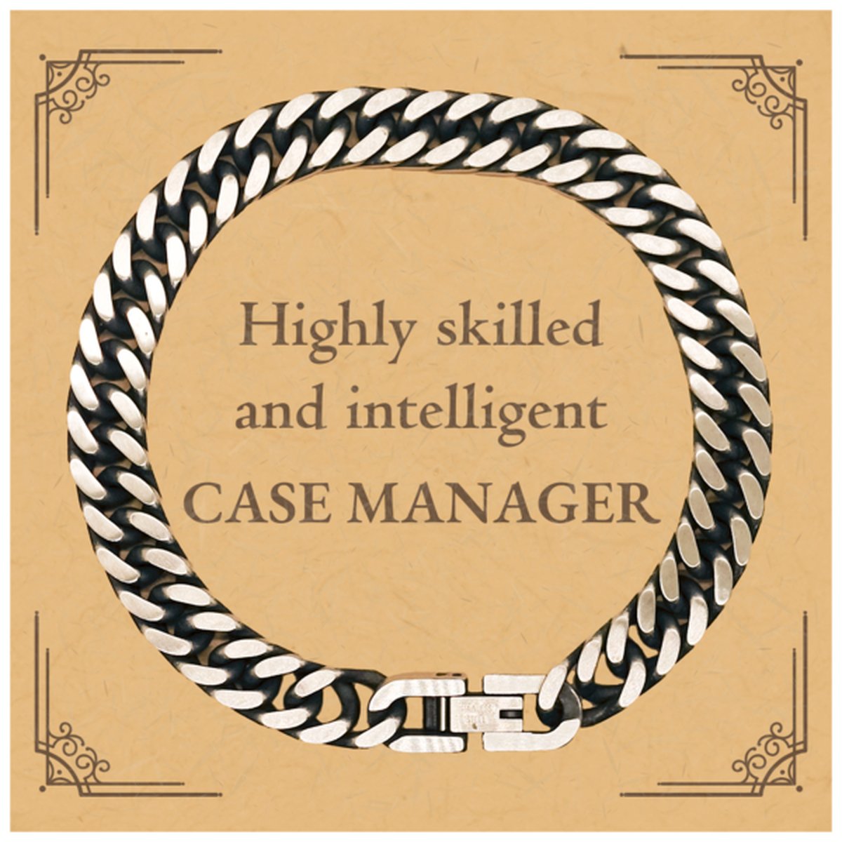 best case manager gifts highly skilled and intelligent appreciation birthday cuban link chain bracelet for case manager men women friends coworkers