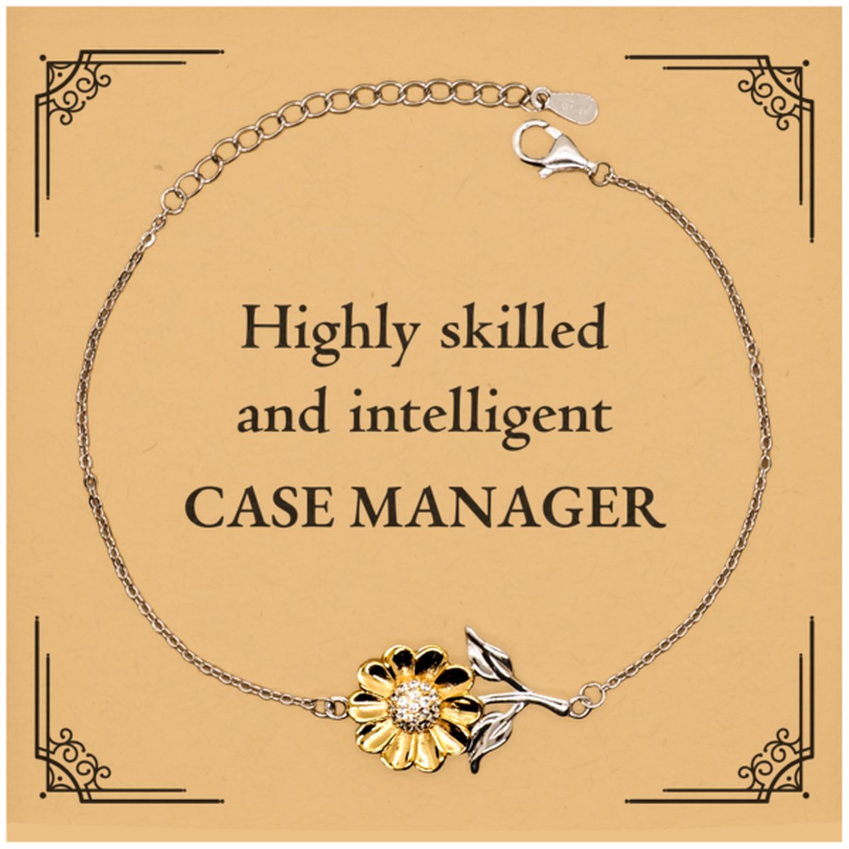 best case manager gifts highly skilled and intelligent appreciation birthday sunflower bracelet for case manager men women friends coworkers