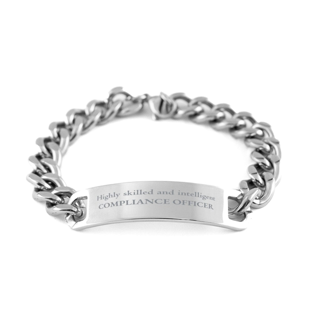 best compliance officer gifts highly skilled and intelligent appreciation birthday cuban chain stainless steel bracelet for compliance officer men women friends coworkers