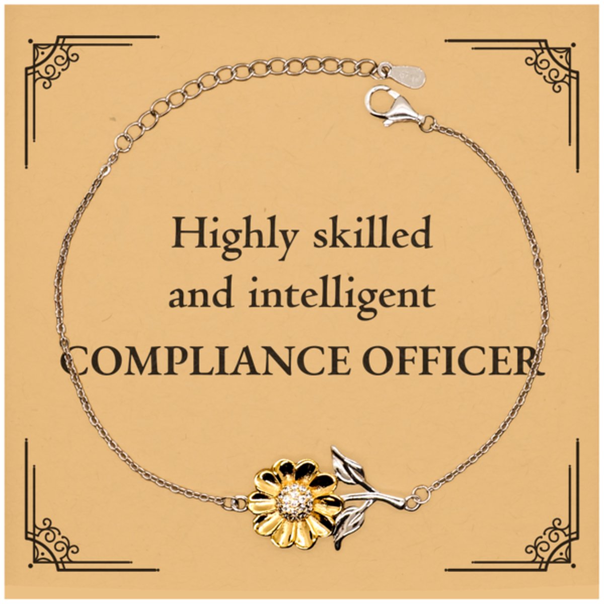 best compliance officer gifts highly skilled and intelligent appreciation birthday sunflower bracelet for compliance officer men women friends coworkers