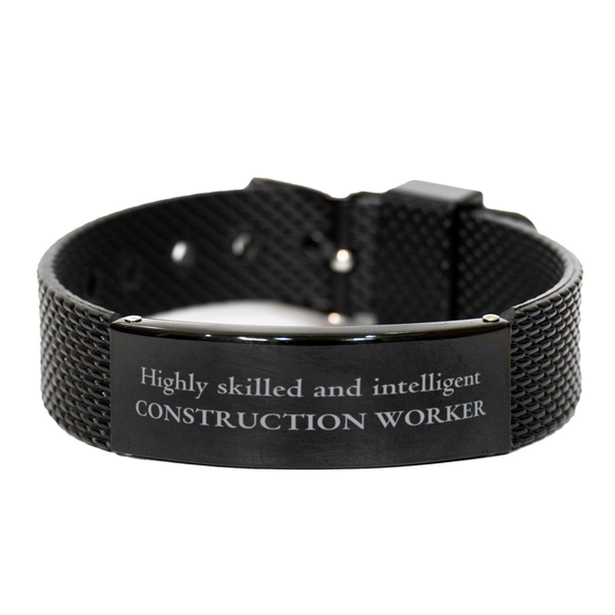 best construction worker gifts highly skilled and intelligent appreciation birthday black shark mesh bracelet for construction worker men women friends coworkers