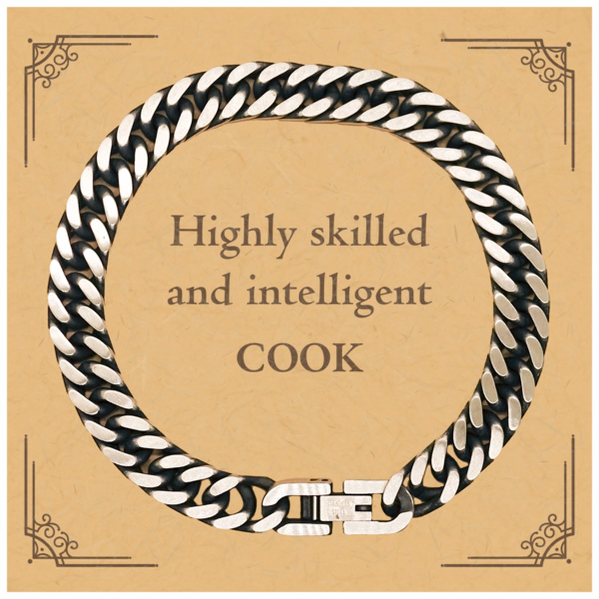 best cook gifts highly skilled and intelligent appreciation birthday cuban link chain bracelet for cook men women friends coworkers