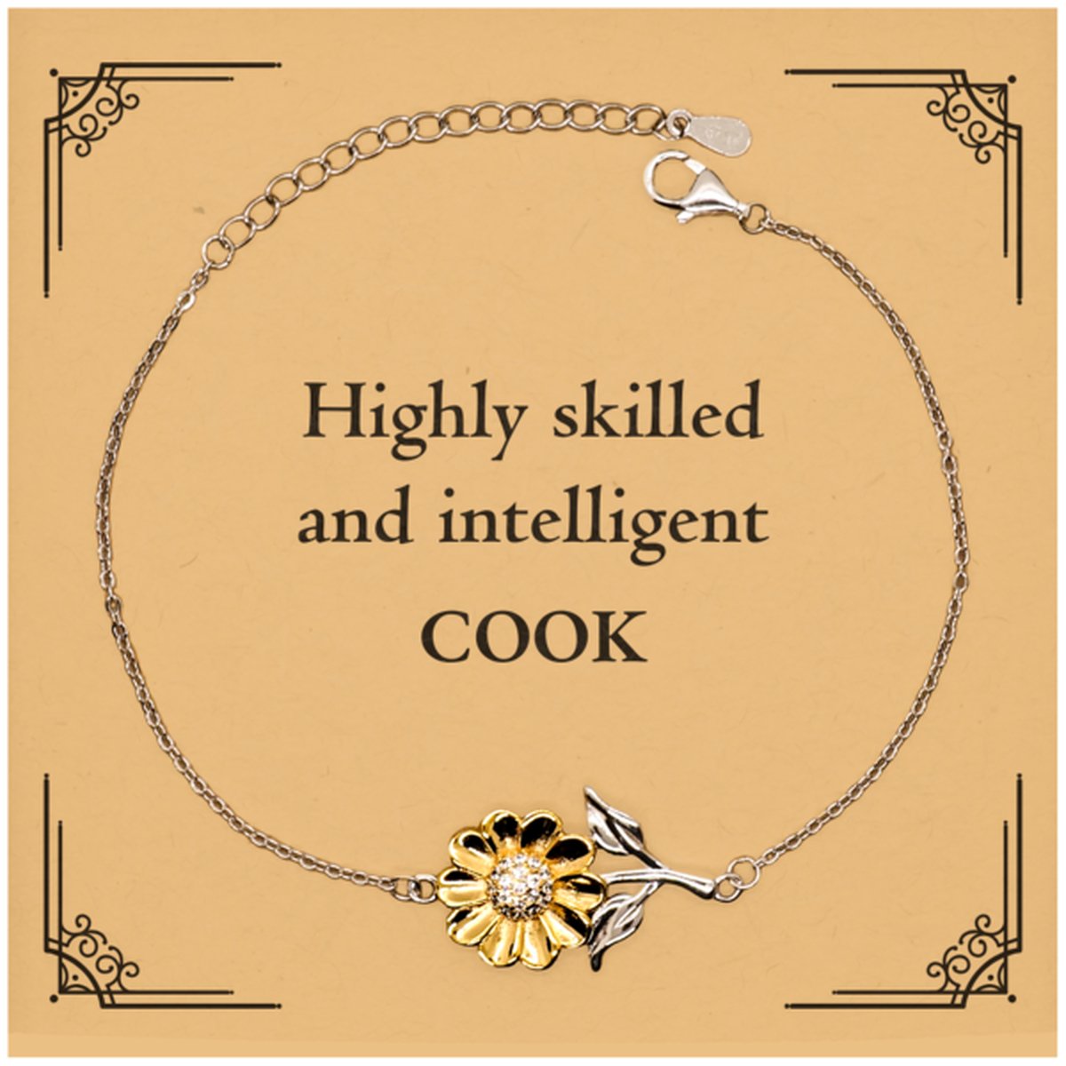 best cook gifts highly skilled and intelligent appreciation birthday sunflower bracelet for cook men women friends coworkers