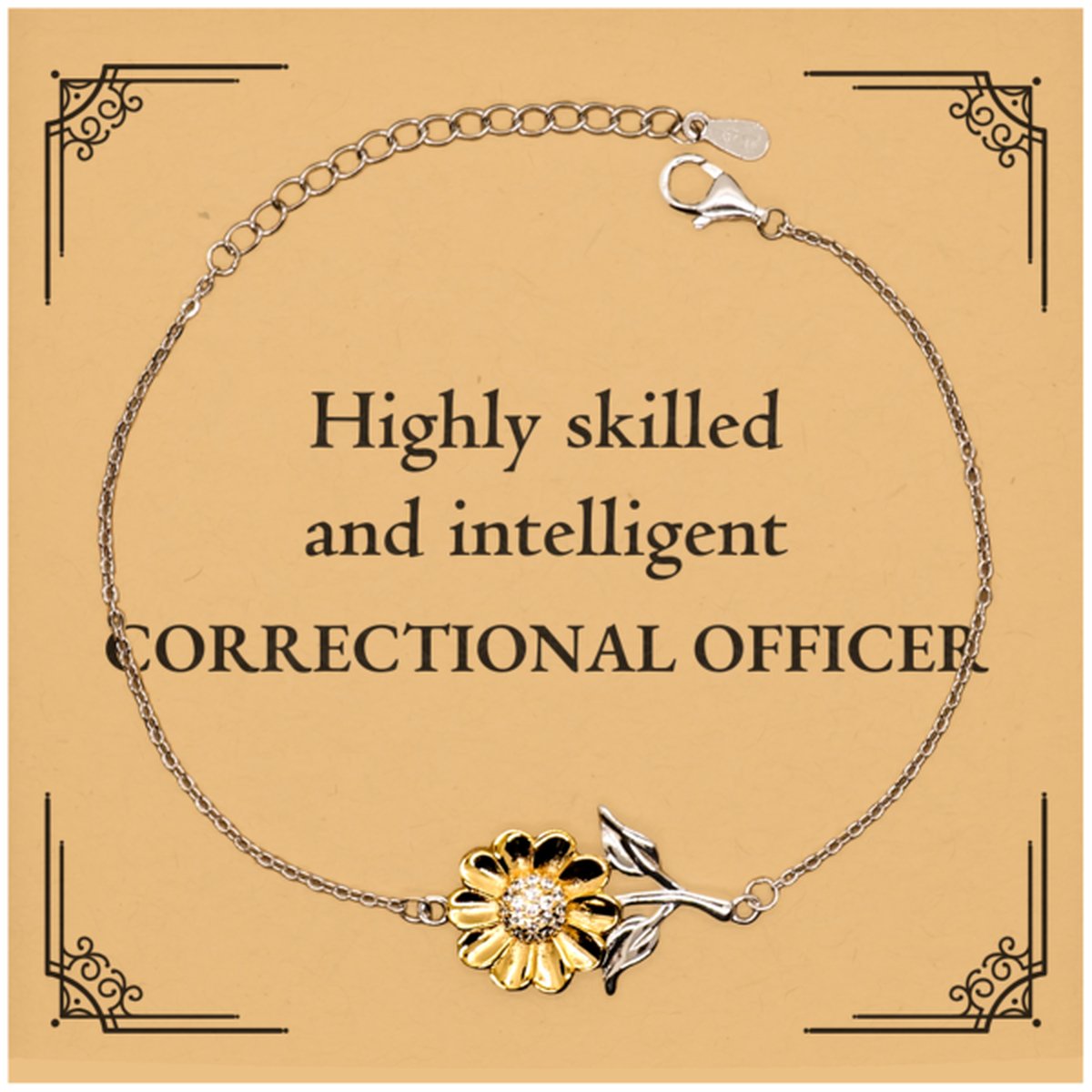 best correctional officer gifts highly skilled and intelligent appreciation birthday sunflower bracelet for correctional officer men women friends coworkers