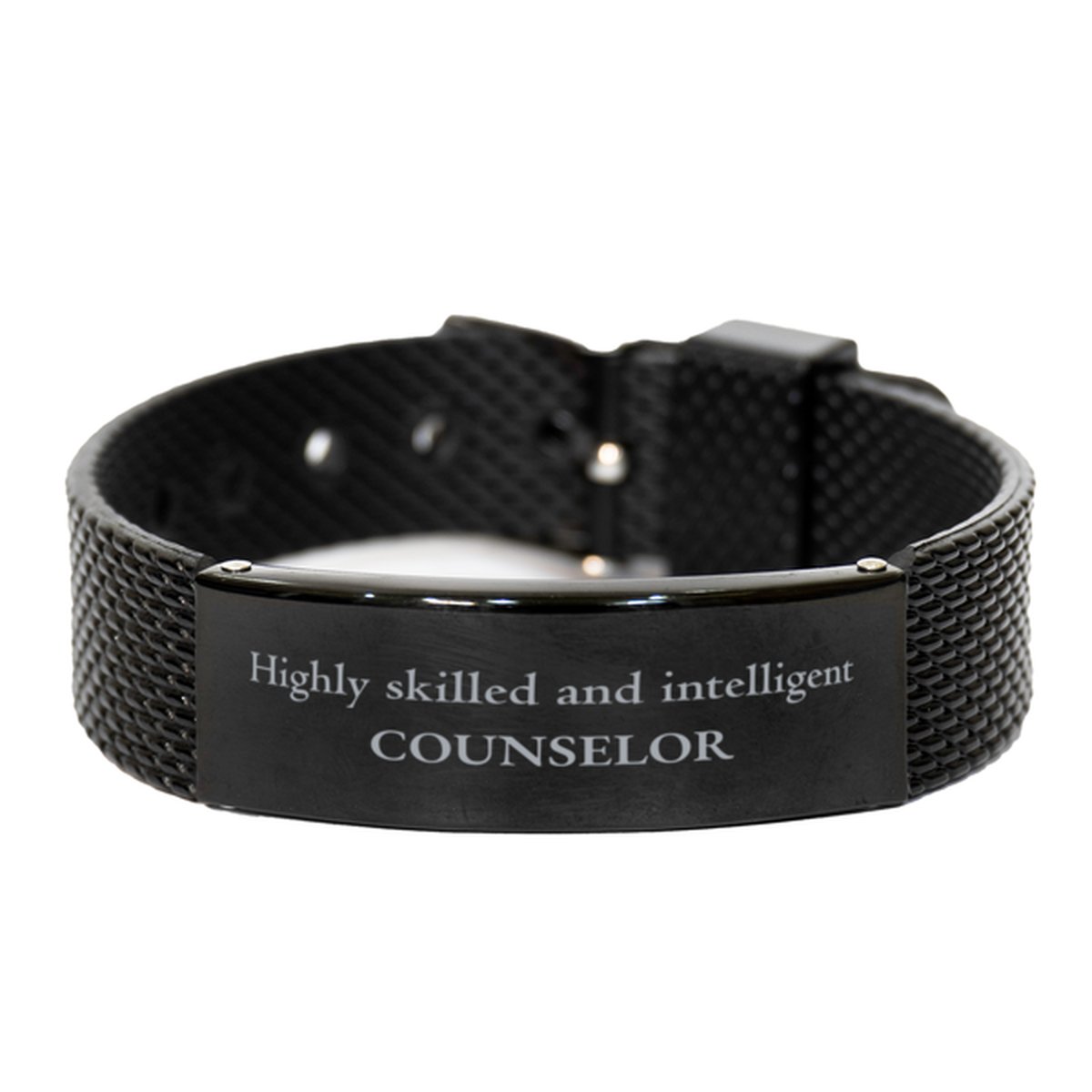 best counselor gifts highly skilled and intelligent appreciation birthday black shark mesh bracelet for counselor men women friends coworkers