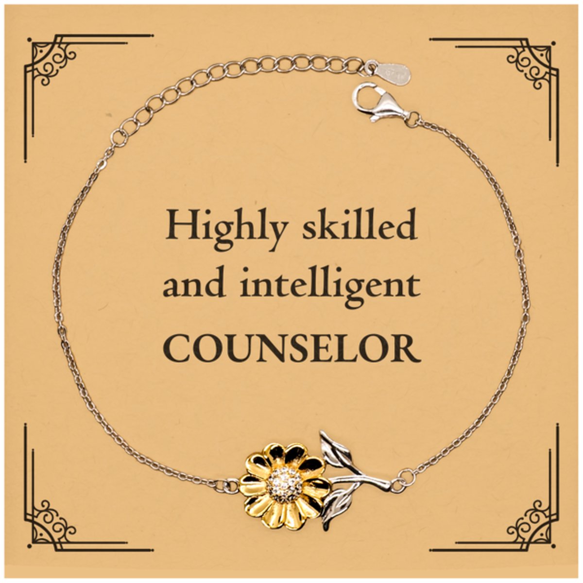 best counselor gifts highly skilled and intelligent appreciation birthday sunflower bracelet for counselor men women friends coworkers