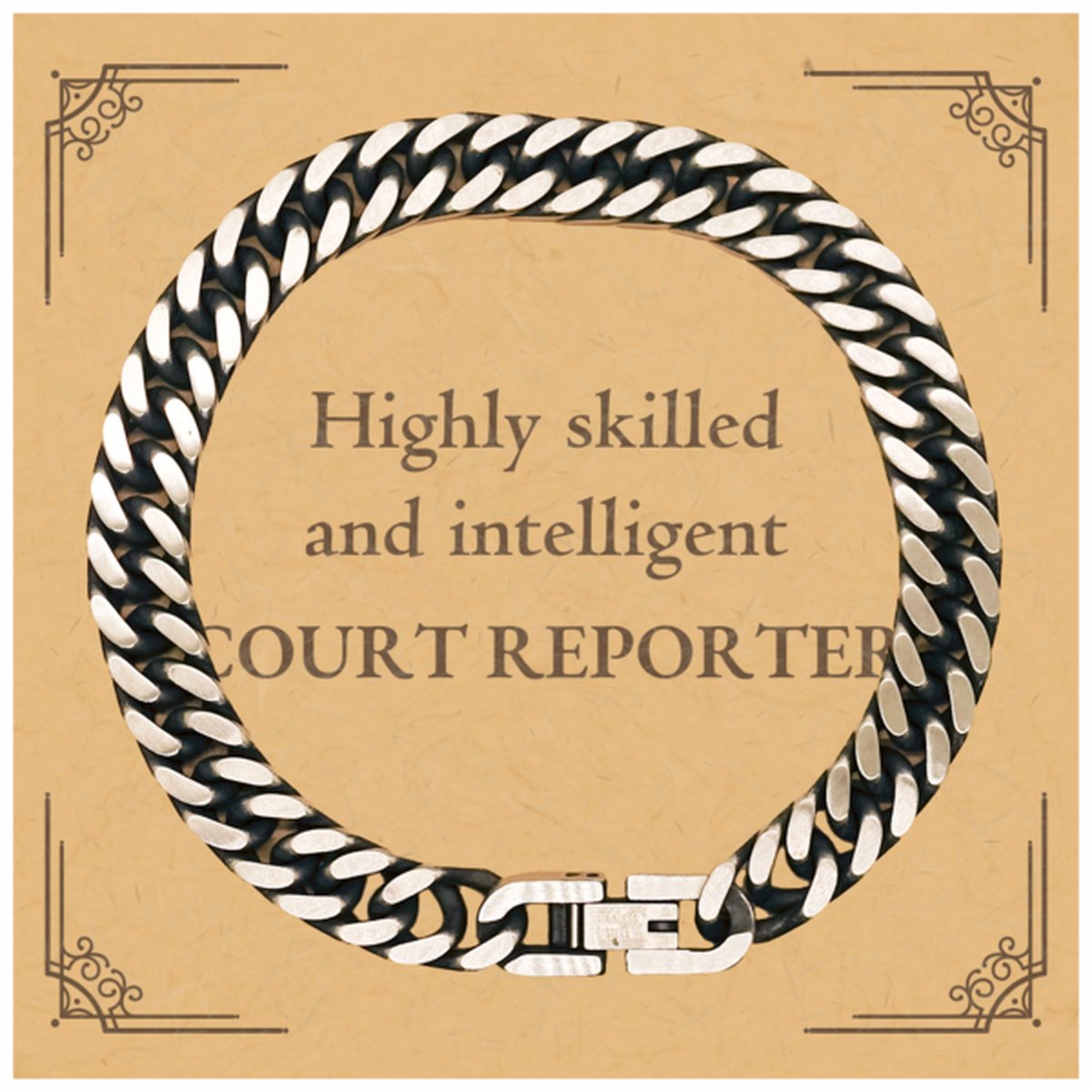 best court reporter gifts highly skilled and intelligent appreciation birthday cuban link chain bracelet for court reporter men women friends coworkers