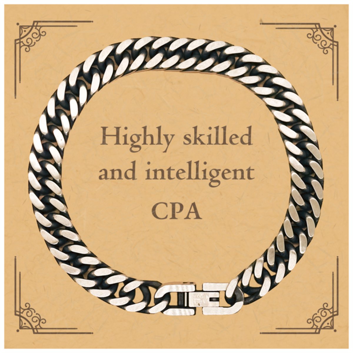 best cpa gifts highly skilled and intelligent appreciation birthday cuban link chain bracelet for cpa men women friends coworkers