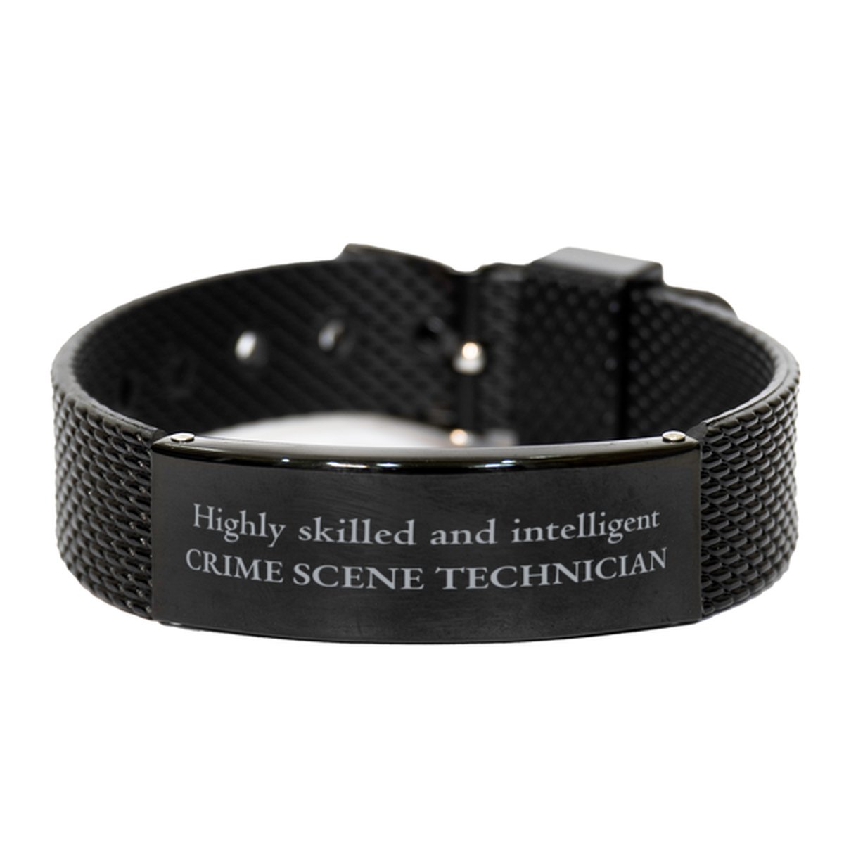 best crime scene technician gifts highly skilled and intelligent appreciation birthday black shark mesh bracelet for crime scene technician men women friends coworkers
