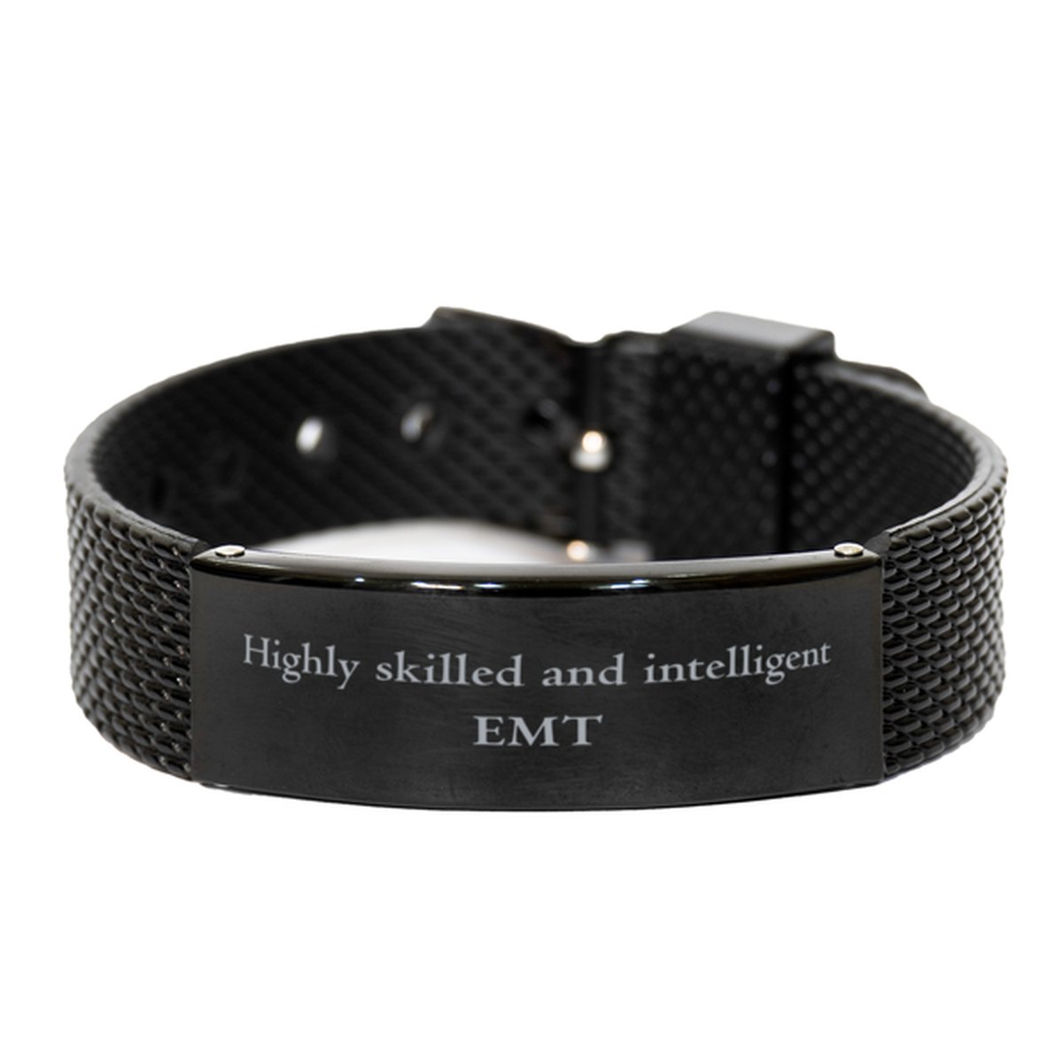 best emt gifts highly skilled and intelligent appreciation birthday black shark mesh bracelet for emt men women friends coworkers